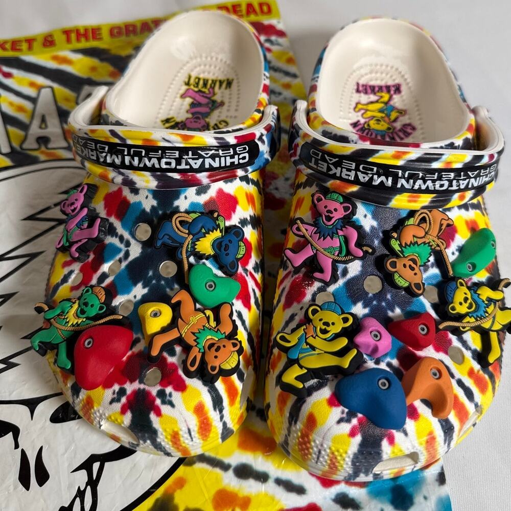 Crocs Classic Clog Grateful Dead x Chinatown Market Tie Dye M 6 W 8 EUC